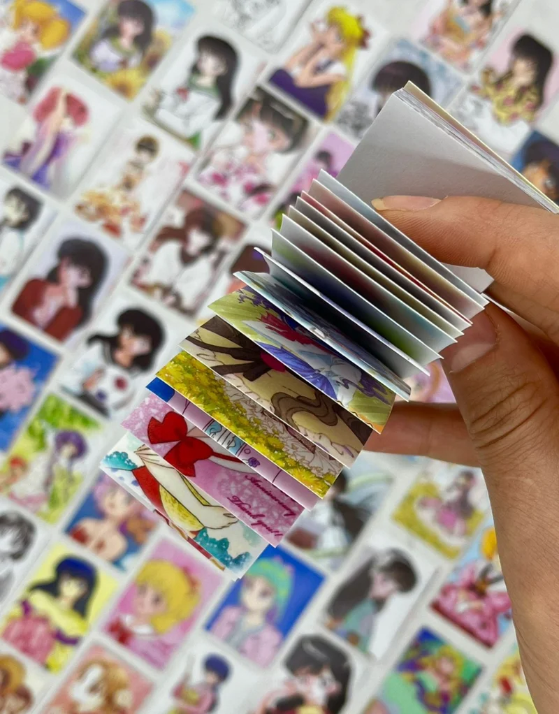 Kağıt Gemi Dükkan Kawaii Anime Girl Blue 50 Sheets Notebook Sticker / Decal / Bullet Journal / Notebook Decoration / Scrapbook