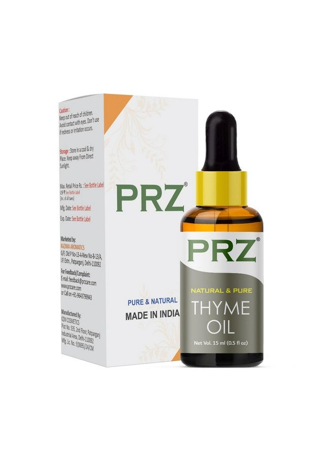 بي ار زد زيت الزعتر العطري من PRZ - زيت نقي طبيعي وذو درجة علاجية للعلاج بالروائح والعناية بالبشرة والعناية بالشعر، 15 مل - Image 1
