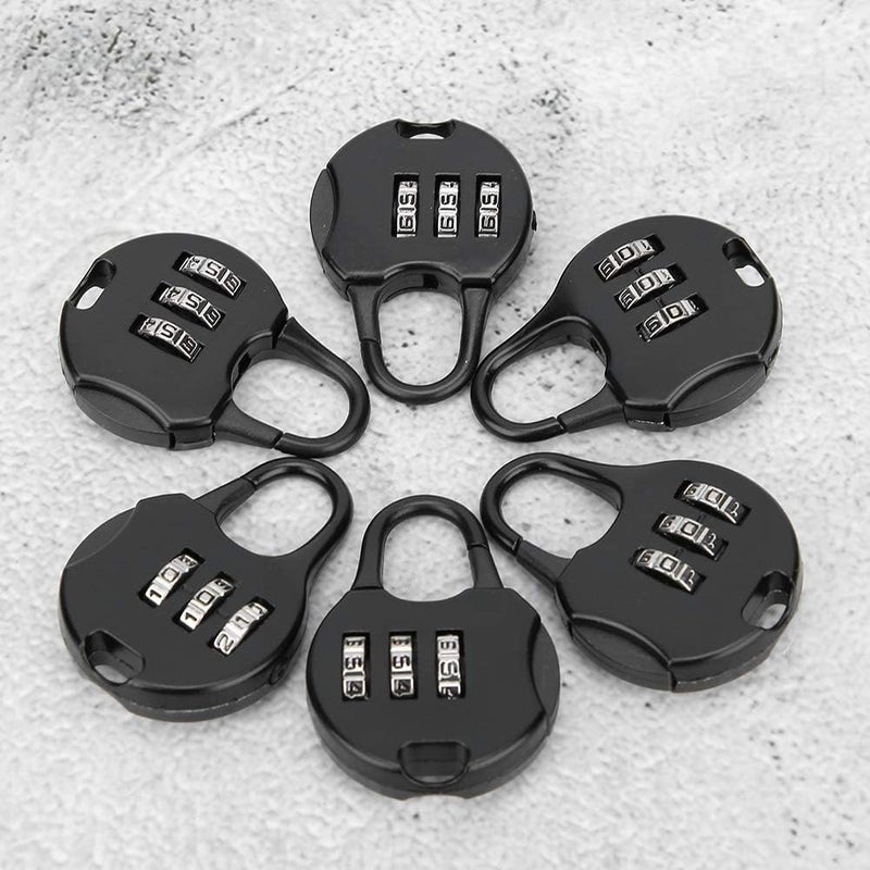 klarako 6Pcs 3 Digit Combination Lock Luggage Lock Portable Security Combination Padlock for Backpack Suitcase - Image 4