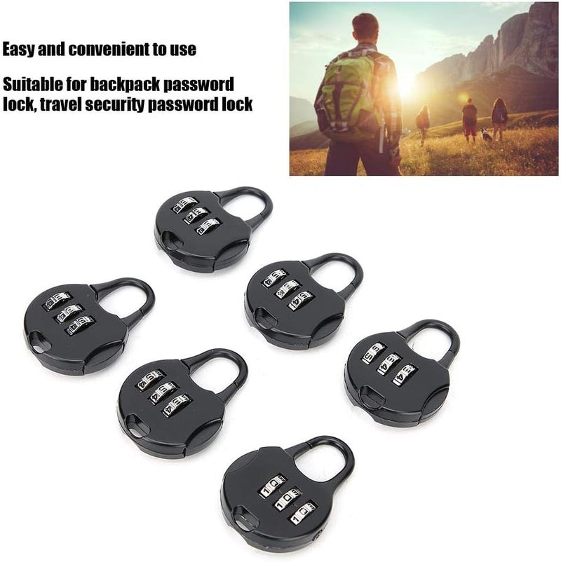 klarako 6Pcs 3 Digit Combination Lock Luggage Lock Portable Security Combination Padlock for Backpack Suitcase - Image 5