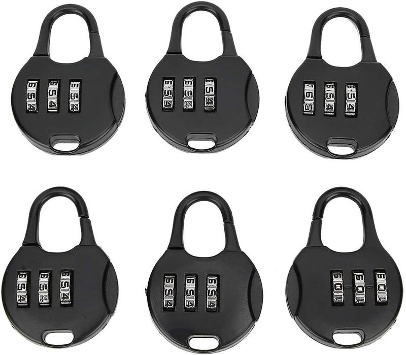 klarako 6Pcs 3 Digit Combination Lock Luggage Lock Portable Security Combination Padlock for Backpack Suitcase - Image 1