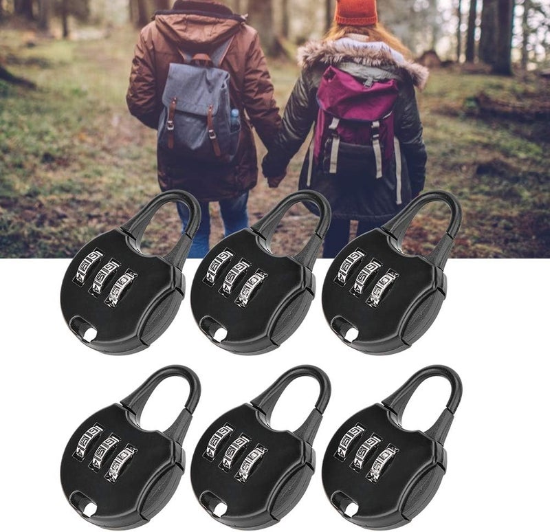 klarako 6Pcs 3 Digit Combination Lock Luggage Lock Portable Security Combination Padlock for Backpack Suitcase - Image 2