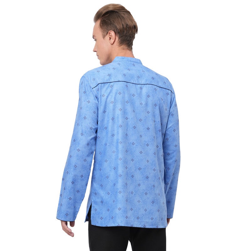 ARCHATTIRE كُرتا زهور أزرق سماوي للرجال - Image 2