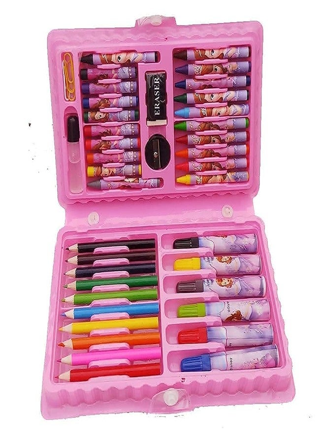 Fezeedi Kids New Drawing Set Art Set for Drawing Painting Portable Art Box Included Color Pencil Crayons Water Color Sketch Pens Set (42 Pcs_Pink) - Image 2