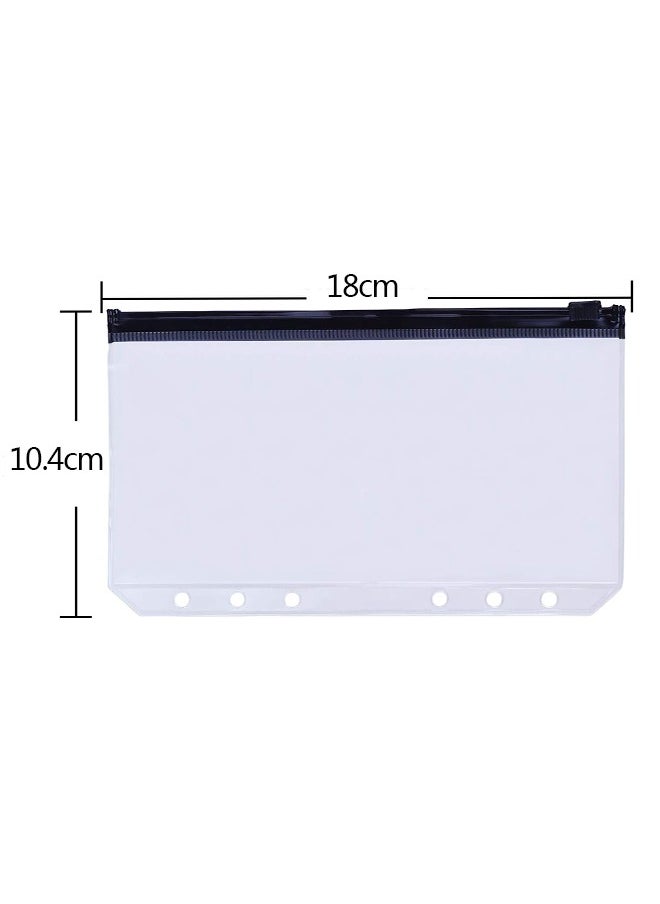 Ant - 12-Piece Binder Pockets A6 Size, Multicolor Zipper Folders for 6-Ring Binder Notebook Loose Leaf Bags, Waterproof PVC Pouch Document Filing Bags - Image 1