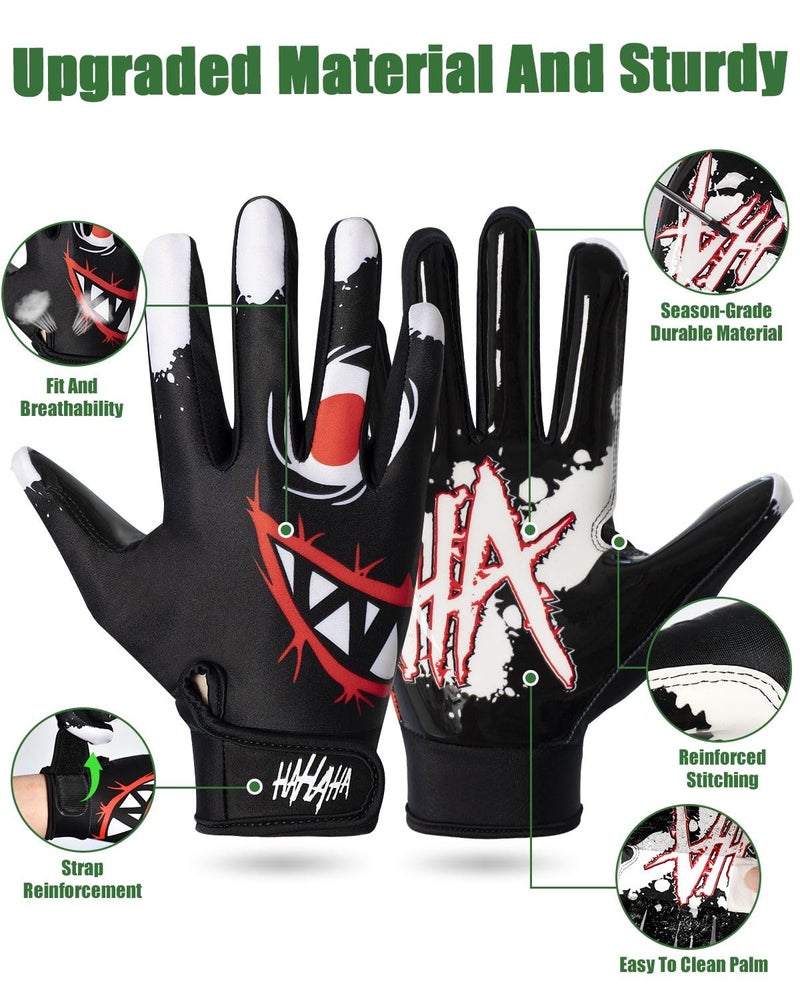Pixel Panda Youth Football Gloves, Non-Slip Kids Football Gloves with Super Sticky Grip Palm, Breathable Wide Receiver Glove Best Gifts for Boys Girls - Image 5