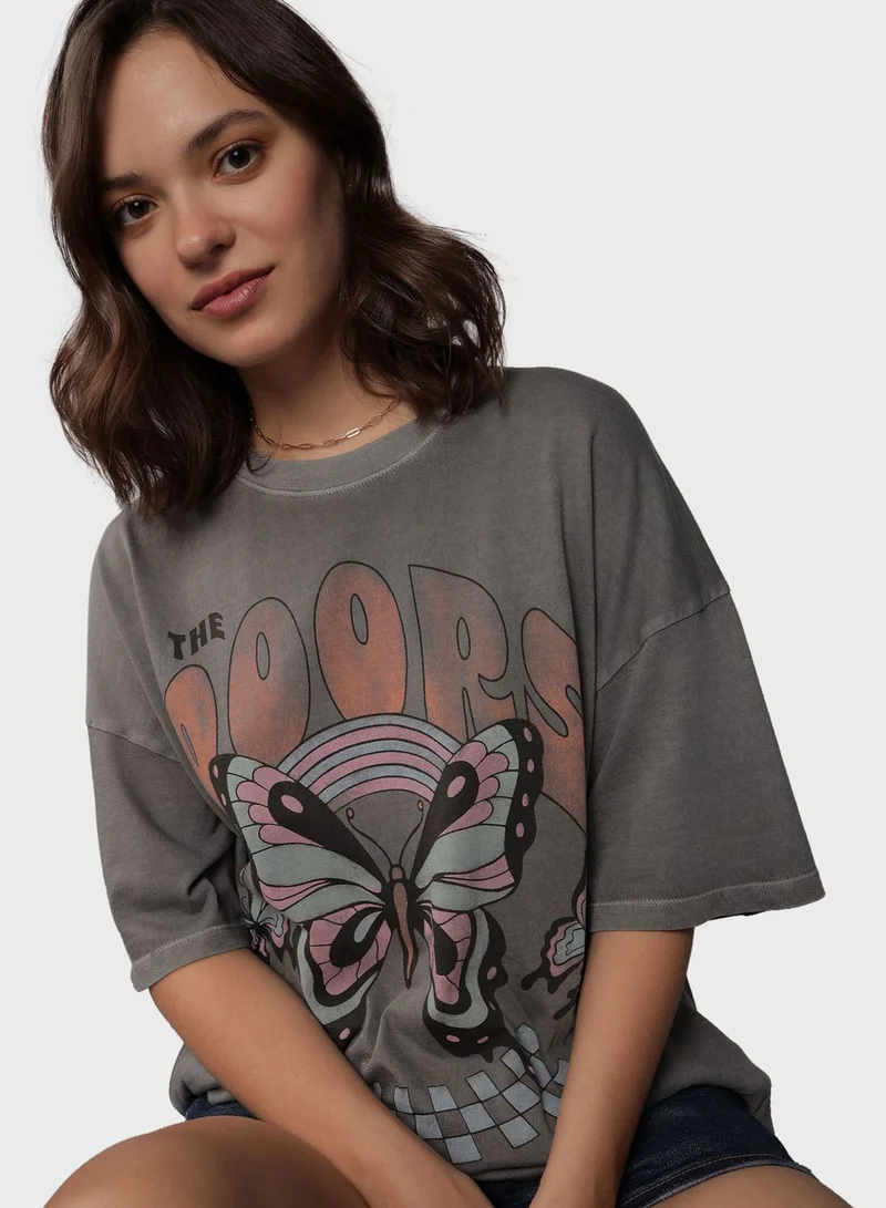 Aerie Logo Detail Crew Neck T-Shirt