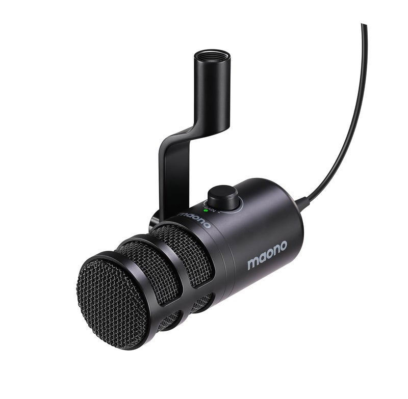 Maono USB Dynamic Microphone for Podcast: Podcast Recording Microphone Plug&Play for Recording, Streaming, VoiceOver, Voice Isolation Technology, Metal Mic, Works for Audio Interface Mixer (PD100U) - Image 2