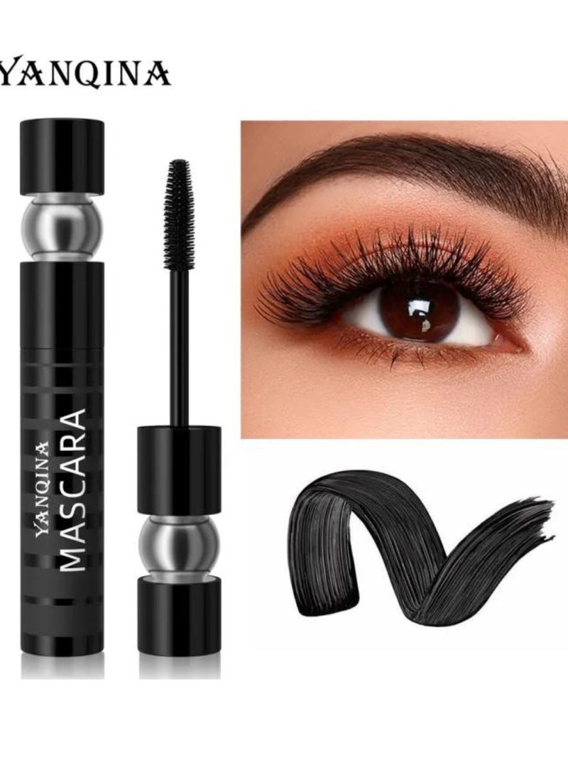 YANQINA Mascara Long Roll Volumizing and Lengthening Waterproof Plump Cream Volume and Long Roll Mascara Strong Dense Abundant Mascara Waterproof Mega Brush Cool Black Mascara with Silicone Brush Head - Image 3