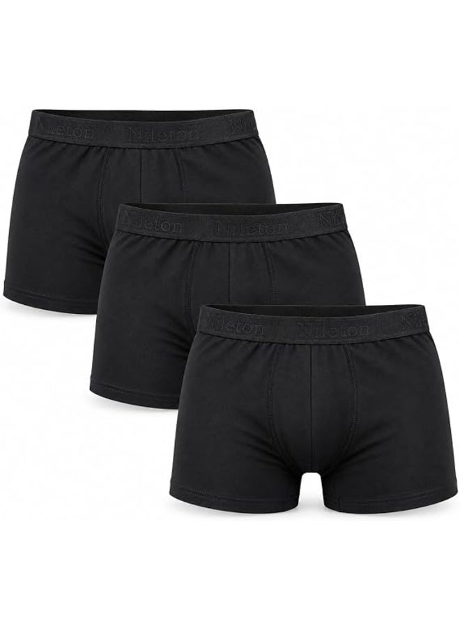 Nileton Boxers for Men - Pack of 3 Cotton Boxer for Men, 95% Cotton & 5% Lycra, Ultra Soft & Breathable, 4-Way Stretch with Flat Seams - Men's Underwear - Image 1