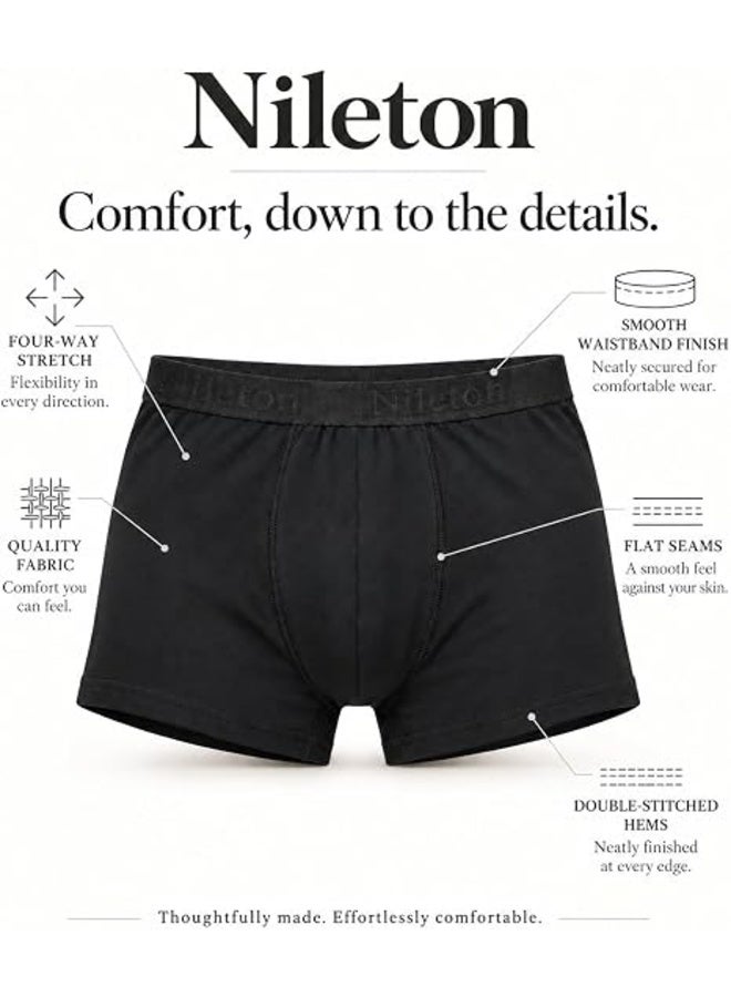 Nileton Boxers for Men - Pack of 3 Cotton Boxer for Men, 95% Cotton & 5% Lycra, Ultra Soft & Breathable, 4-Way Stretch with Flat Seams - Men's Underwear - Image 5