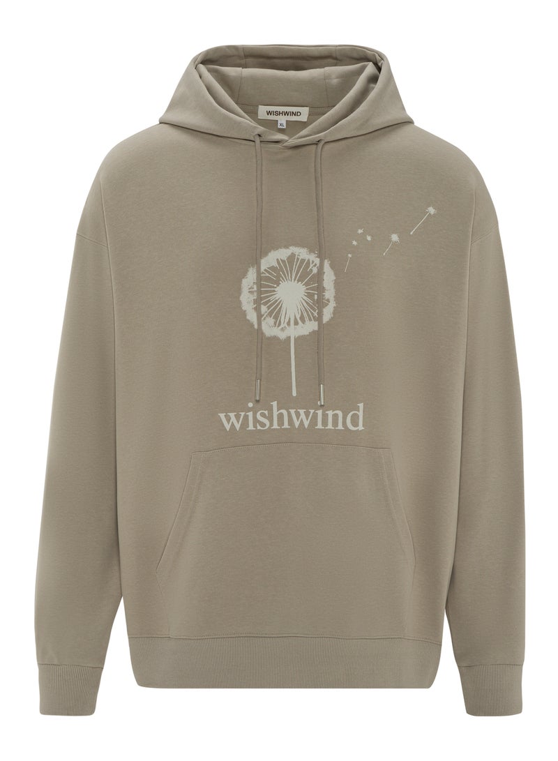 Unisex Dandelion Graphic Hoodie - Khaki