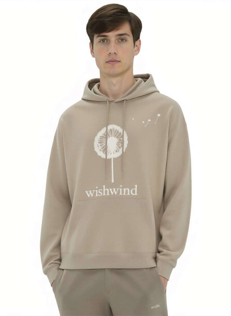 Unisex Dandelion Graphic Hoodie - Khaki