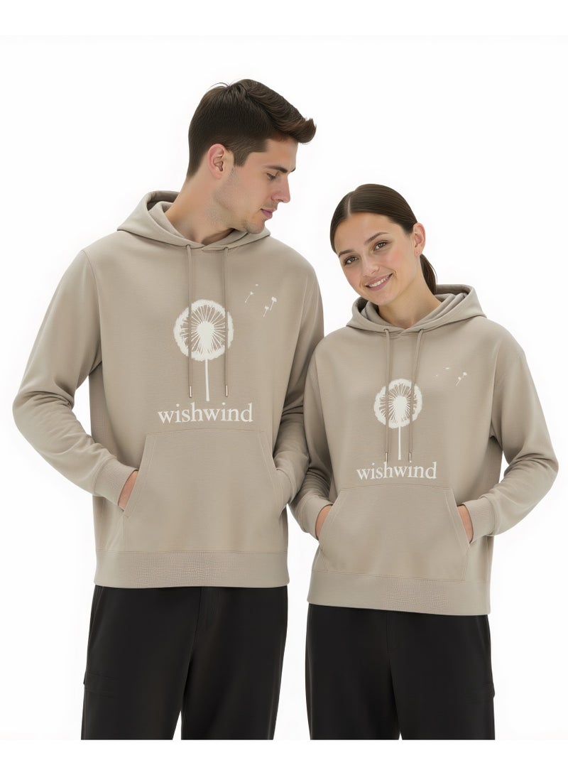 Unisex Dandelion Graphic Hoodie - Khaki