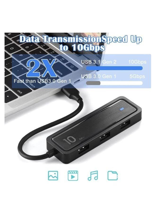 XLT 6 in 1 USB C Hub Multiport Type C 10Gpbs Support USB 3.2 Storage Devices SD TF Card Reader Slot 4 USB 3.2 Ports Compatible  - Image 2