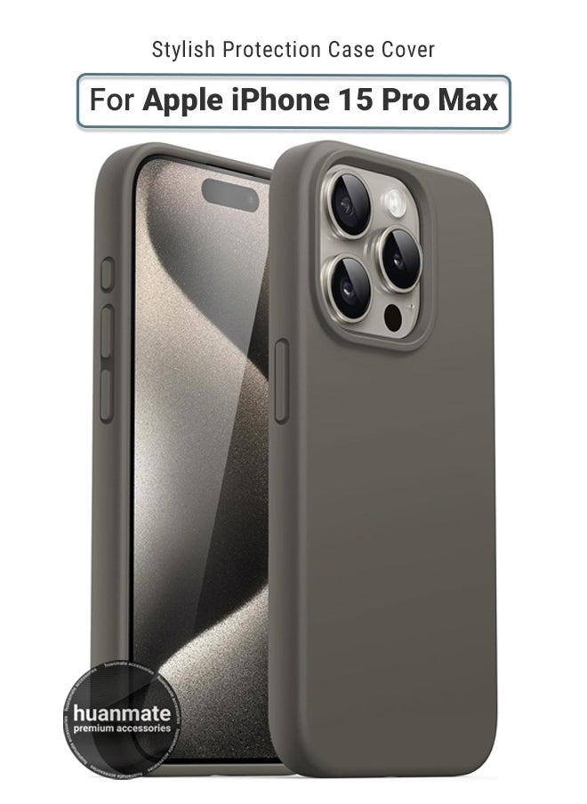huanmate - Stylish Silicone Case Cover For Apple iPhone 15 Pro Max Stone - Image 1