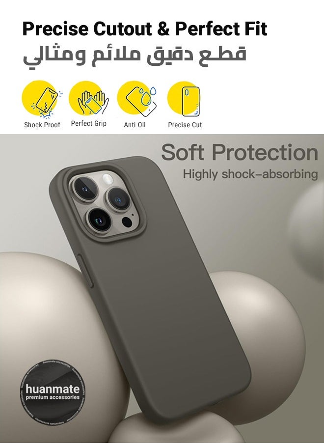 huanmate - Stylish Silicone Case Cover For Apple iPhone 15 Pro Max Stone - Image 1