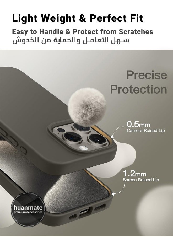 huanmate - Stylish Silicone Case Cover For Apple iPhone 15 Pro Max Stone - Image 1