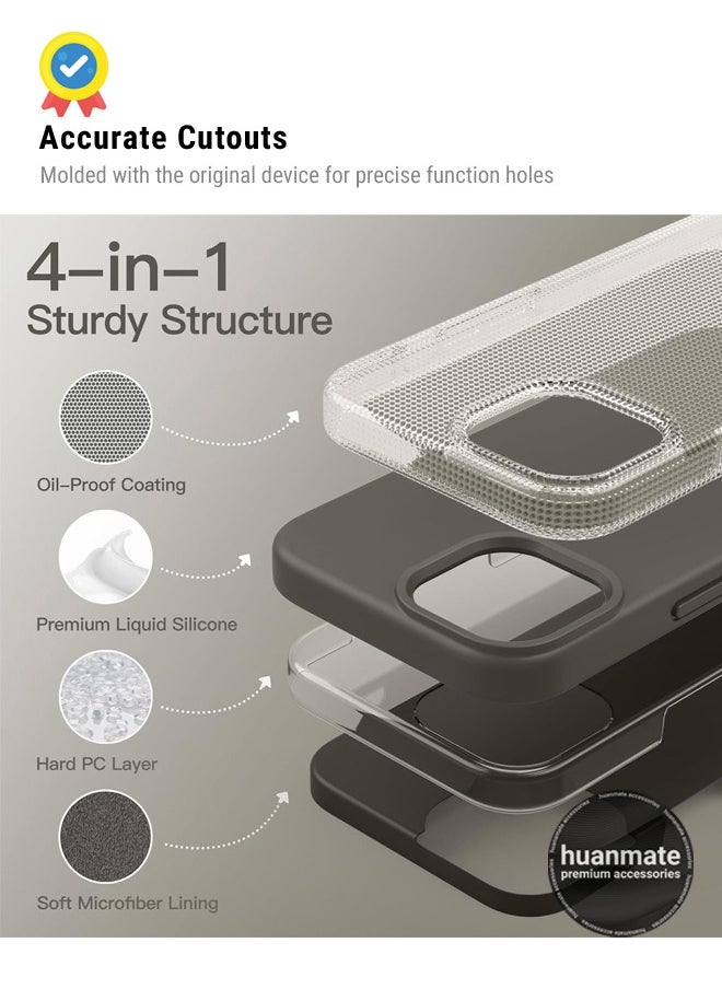 huanmate - Stylish Silicone Case Cover For Apple iPhone 15 Pro Max Stone - Image 1
