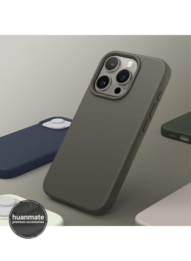 huanmate - Stylish Silicone Case Cover For Apple iPhone 15 Pro Max Stone - Image 1