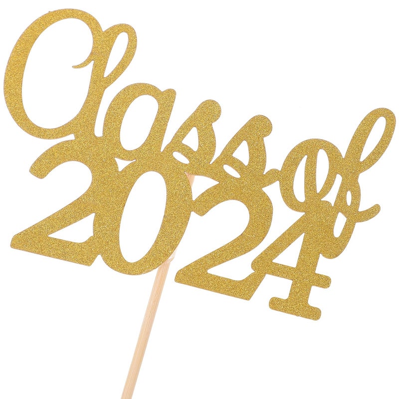 Graduation Cupcake Toppers 15Pcs Elegant Gold Cake Decorations Class of Party Centerpiece - Image 5