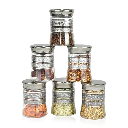 SCL Steelo Steelo Belly Container | Kitchen Organiser Air Tight Container Set | Multipurpose Jar|US FDA Approved | PET Food Grade Heavy Duty Material | BPA Free (Silver, 125 ML, Pack of 6) - Image 1