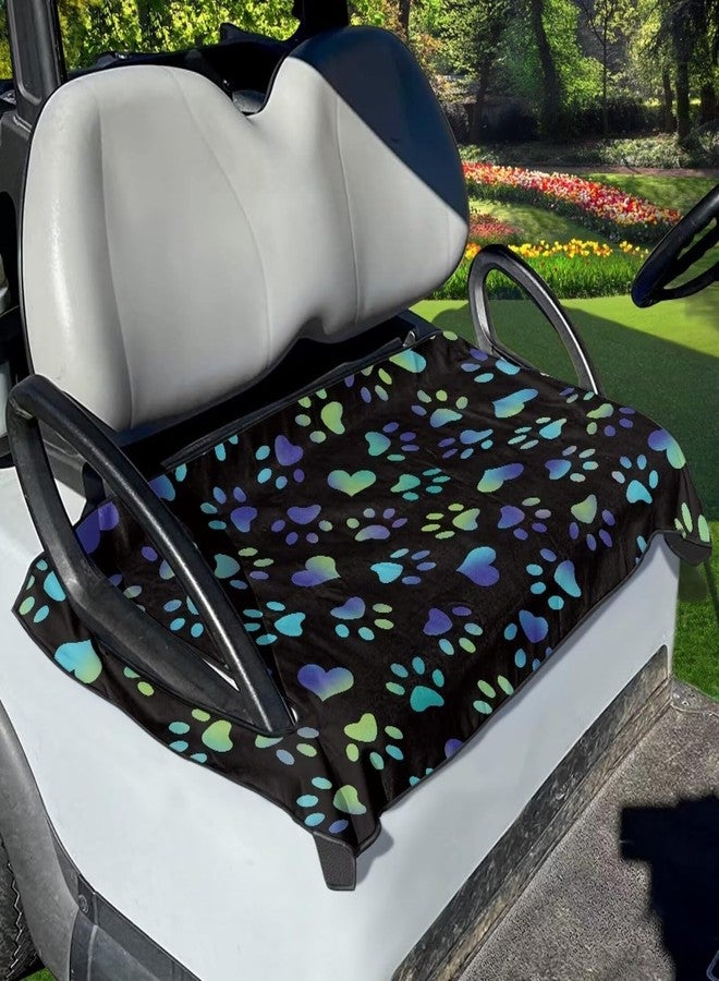 Mintulipy Dog Paws Golf Cart Seat Covers Universal Golf Cart Accessories for Summer Outdoors 50×30.9 Inches Seat Cushion for Club Car Sightseeing Car - Image 1