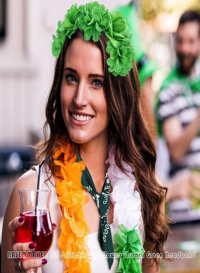 بيسماهير عصابات رأس من BASEMMAHER لعيد القديس باتريك، عصابة رأس إيرلندية خضراء مزينة بالزهور، تاج من الزهور، أغطية رأس مكسيكية، إكسسوارات أزياء للنساء، عيد القديس باتريك، حفلات السفر، المهرجانات، أغطية رأس للعطلات - Image 3