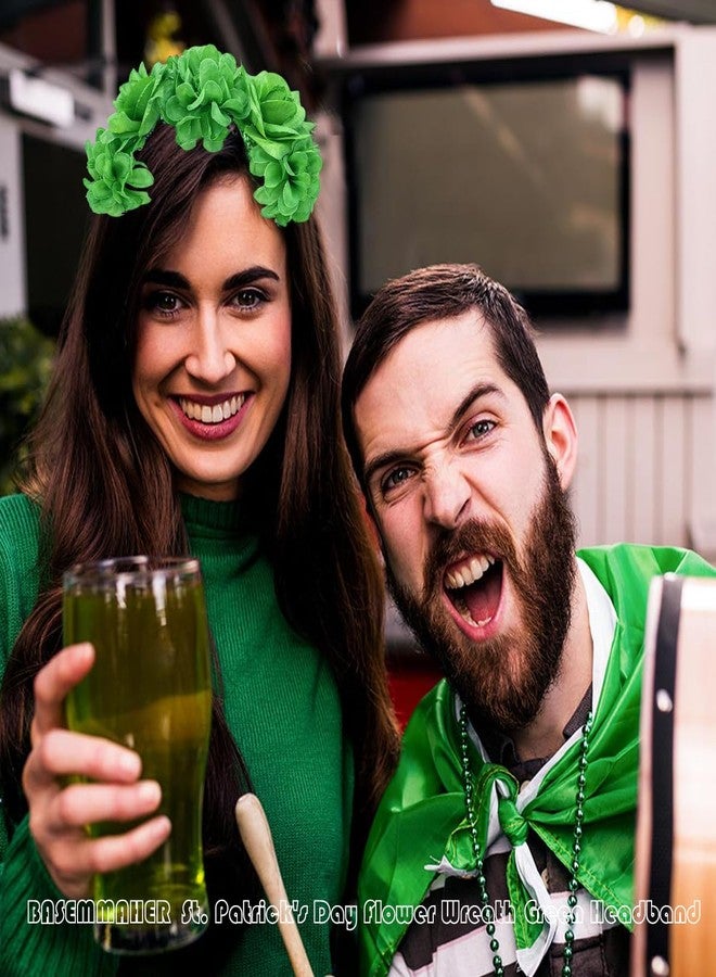 بيسماهير عصابات رأس من BASEMMAHER لعيد القديس باتريك، عصابة رأس إيرلندية خضراء مزينة بالزهور، تاج من الزهور، أغطية رأس مكسيكية، إكسسوارات أزياء للنساء، عيد القديس باتريك، حفلات السفر، المهرجانات، أغطية رأس للعطلات - Image 4