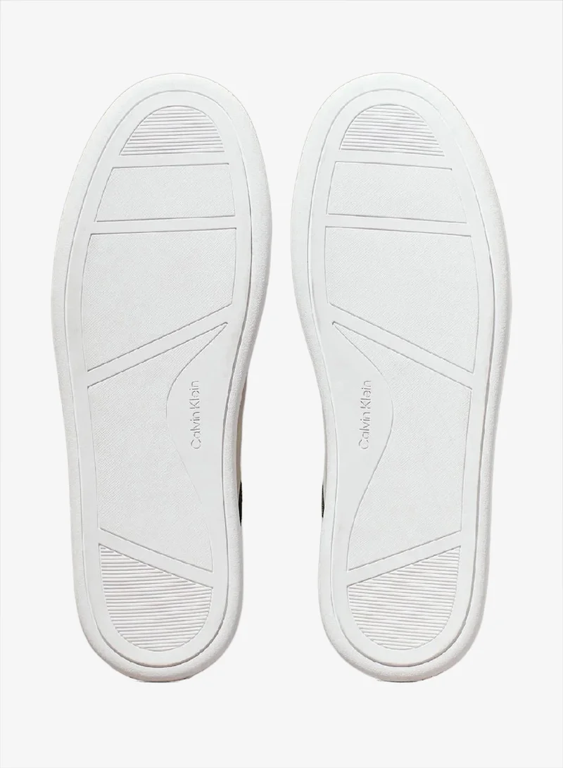 CALVIN KLEIN Dk Ecru/Dark Green Leather Trainers for Women | Best Price UAE