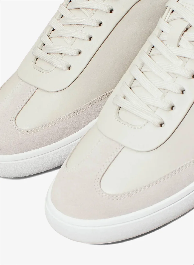 CALVIN KLEIN Dk Ecru/Dark Green Leather Trainers for Women | Best Price UAE