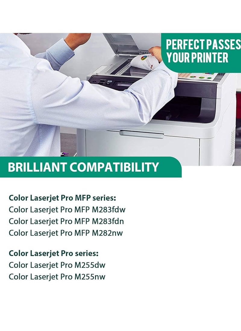 أوفيس ميكر High Capacity 207AX Toner Compatible for HP 207AX W2210A W2211A W2212A W2213A for HP Colour LaserJet Pro MFP M283fdw M283fdn M255dw M255nw M282nw Black Page Yield -3150,Color Page Yield-2450 4-Pack  - Image 2