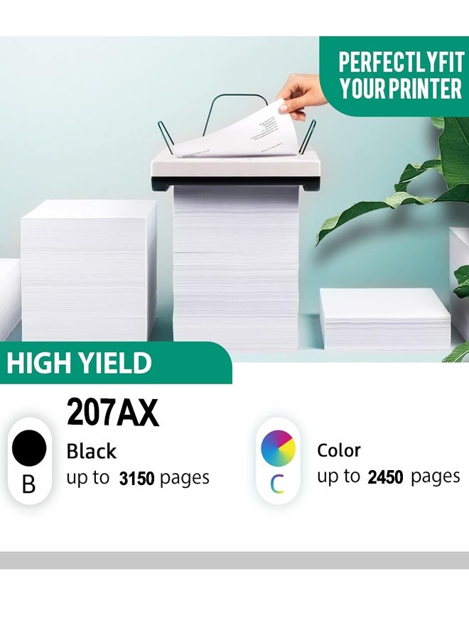 أوفيس ميكر High Capacity 207AX Toner Compatible for HP 207AX W2210A W2211A W2212A W2213A for HP Colour LaserJet Pro MFP M283fdw M283fdn M255dw M255nw M282nw Black Page Yield -3150,Color Page Yield-2450 4-Pack  - Image 3