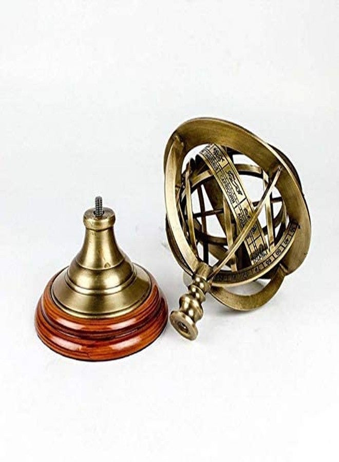 SIAN Brass Armillary Sphere Astrolabe Nautical Marine Globe Compass for Homme Décor - Image 4