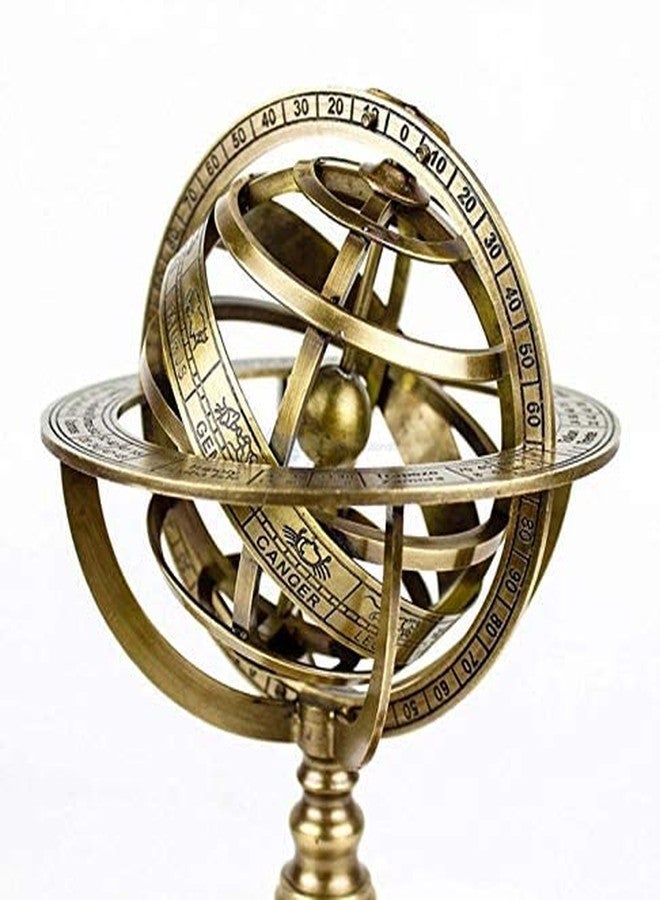 SIAN Brass Armillary Sphere Astrolabe Nautical Marine Globe Compass for Homme Décor - Image 1