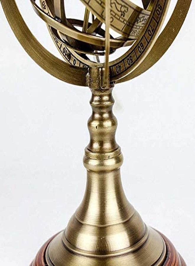 SIAN Brass Armillary Sphere Astrolabe Nautical Marine Globe Compass for Homme Décor - Image 3