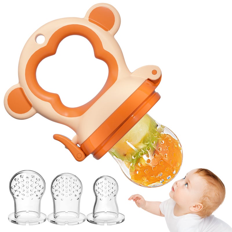 kismube Baby Fruit Feeding Teether Chew Bag with Silicone Nipple - Safe & BPA-Free for Infants 3-6 Months - Image 3