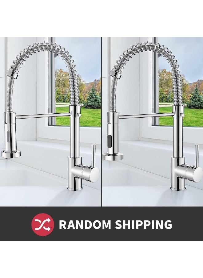Cobbe Cobbe Kitchen Sink Mixer Tap, Spring Kitchen Faucet with Pull Down Sprayer, 2 Spray Modes High Arc Single Handle Lever Kitchen Tap (Chrome)  - Image 5