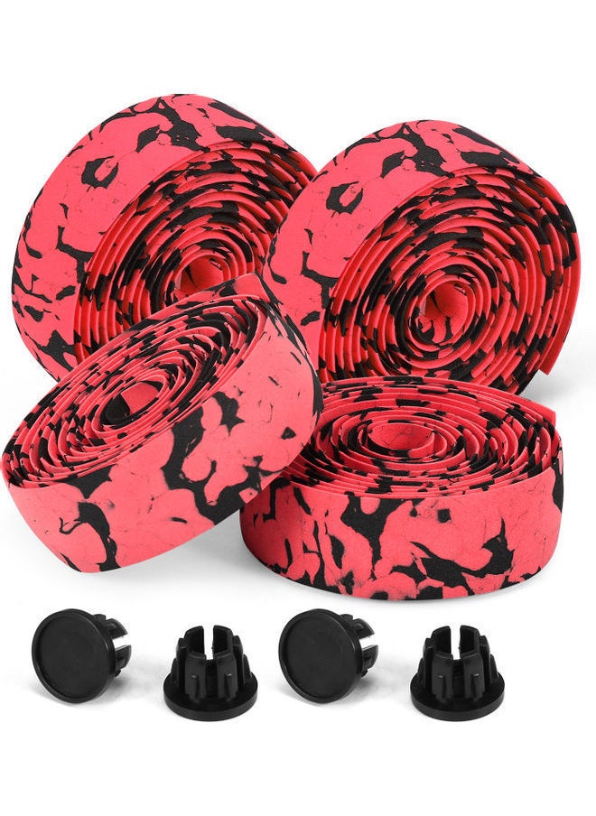 NIBEMINENT - 4pcs of Bicycle Handlebar Tapes Soft Road Bike Band Breathable Non-Slip Cycling Belt EVA Bar Tape Horns Anti-Slip Shockproof Wrap Riding Equipment 27*4*22cm - Image 1