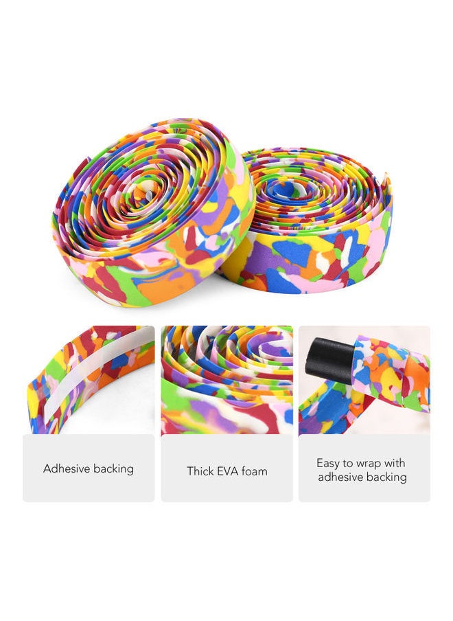 NIBEMINENT - 4pcs of Bicycle Handlebar Tapes Soft Road Bike Band Breathable Non-Slip Cycling Belt EVA Bar Tape Horns Anti-Slip Shockproof Wrap Riding Equipment 27*4*22cm - Image 1