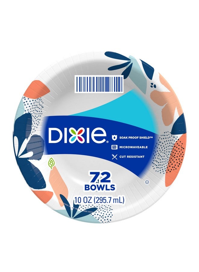 Dixie Small Paper Bowls, 10 Oz, 72 Count, Microwave-Safe, Soak-Proof, Disposable Bowls Great For Snacks, Dessert, And Light Lunch Meals - Image 1