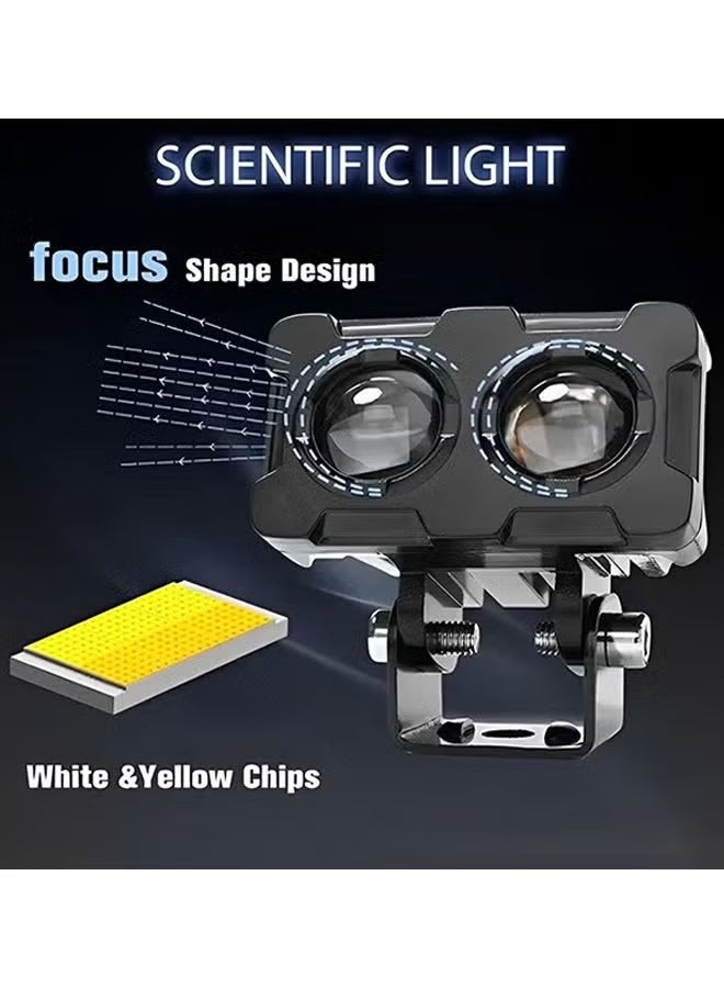 YelaJoy 2PCS Motorcycle Led Pods, Driving Light Super Spotlight Offroad Fog Light, Automotive Light Bar IP68 Waterproof for Jeep Motorcycle SUV, LED Headlights and Auxiliary Spotlights Enhanced Lighting Systems - Image 3