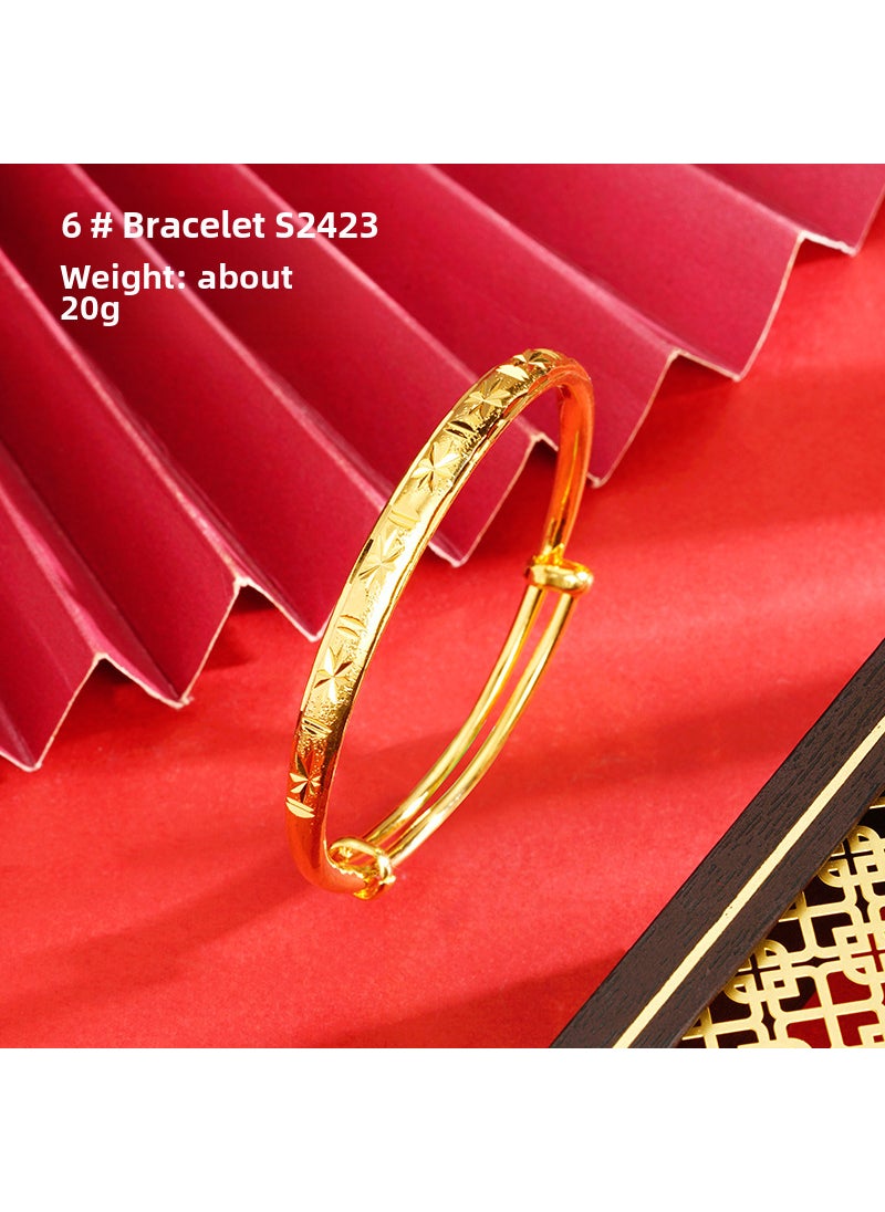 Generic - Elegant Starry Gold-Plated Womens Bracelet S2423 horizontal bar star flat round bracelet - Image 1