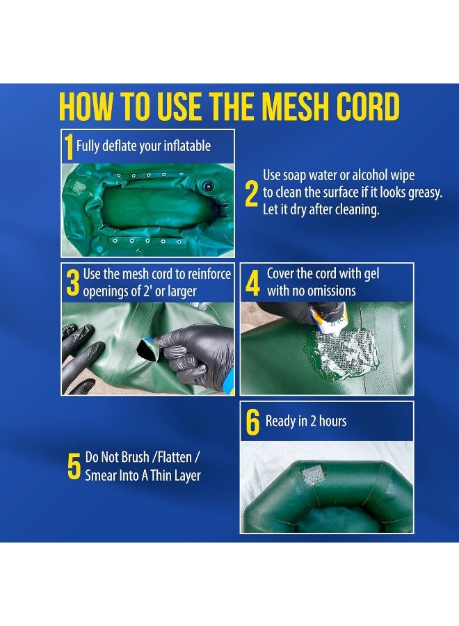 Pvc Stitch  Heavy Duty Repair Kit For Air Mattresses, Waterbeds, Hot Tubs, Above-Ground Pools, Bouncy Houses, Air Mats, Pvc Pipes And Hoses, Punching Bags, And Much More (+ Reinforcing Mesh Cord) - Image 1