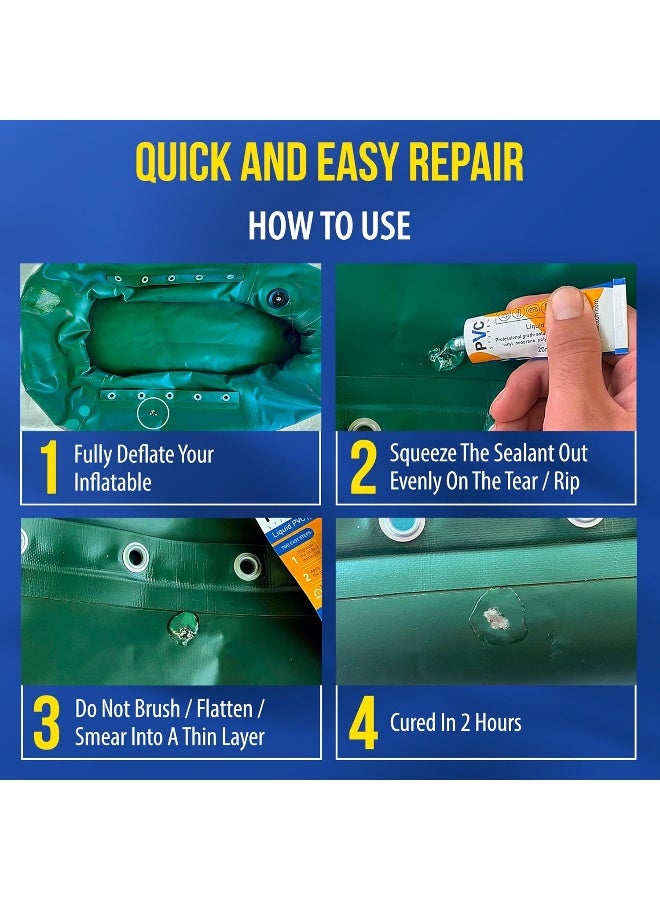 Pvc Stitch  Heavy Duty Repair Kit For Air Mattresses, Waterbeds, Hot Tubs, Above-Ground Pools, Bouncy Houses, Air Mats, Pvc Pipes And Hoses, Punching Bags, And Much More (+ Reinforcing Mesh Cord) - Image 5