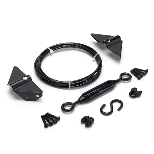 SANKINS Anti-Sag Gate Kits for Wooden Fence, Black Gate Support Cable Kit Hardware, Gate Sag Frame Kit Hardware for Wooden Fence, Wood Gate Door Repair Kit for Outdoor, 1 Pack - Image 1