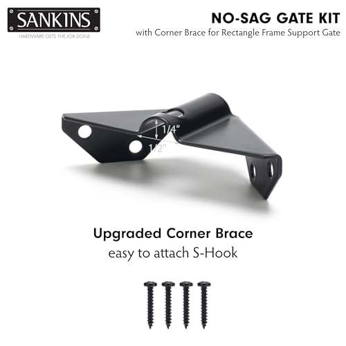SANKINS Anti-Sag Gate Kits for Wooden Fence, Black Gate Support Cable Kit Hardware, Gate Sag Frame Kit Hardware for Wooden Fence, Wood Gate Door Repair Kit for Outdoor, 1 Pack - Image 3
