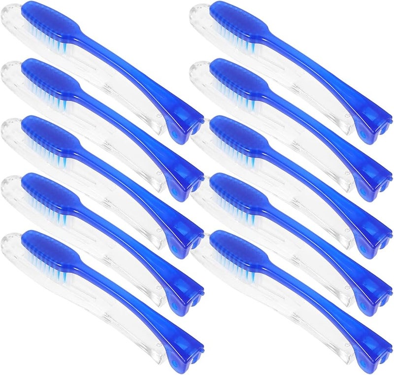 Foldable Travel Toothbrush Set 10 Pack Portable Plastic Oral Cleaning Brushes Gentle Bristles - Image 1