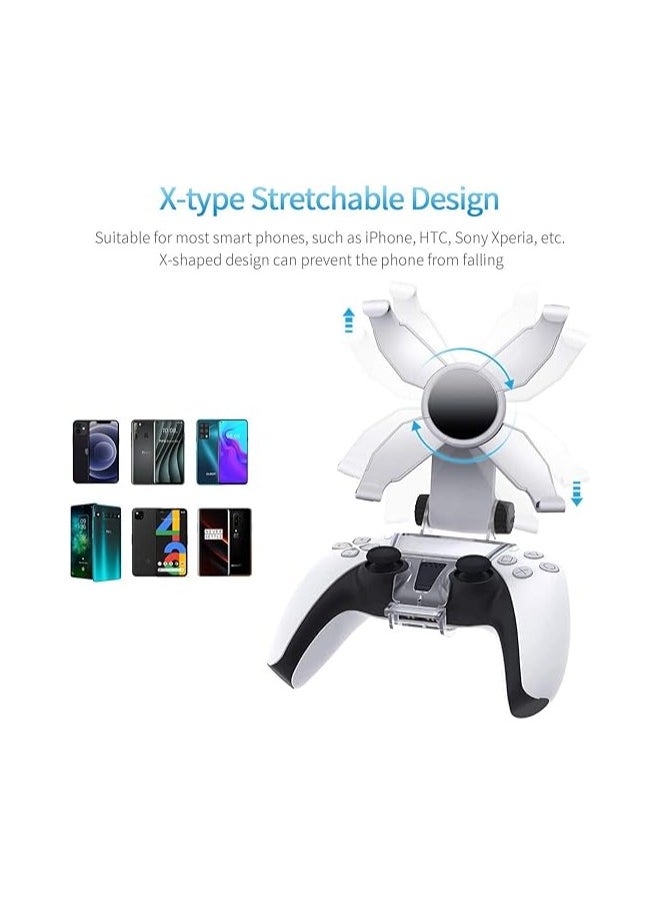 General - Phone Mount Clip for PS5 Controller,Foldable Mobile Phone Holder Cellphone Clamp Gaming Holder Mount Stand Bracket for Playstation 5 Game Controller/PS5 - Image 1