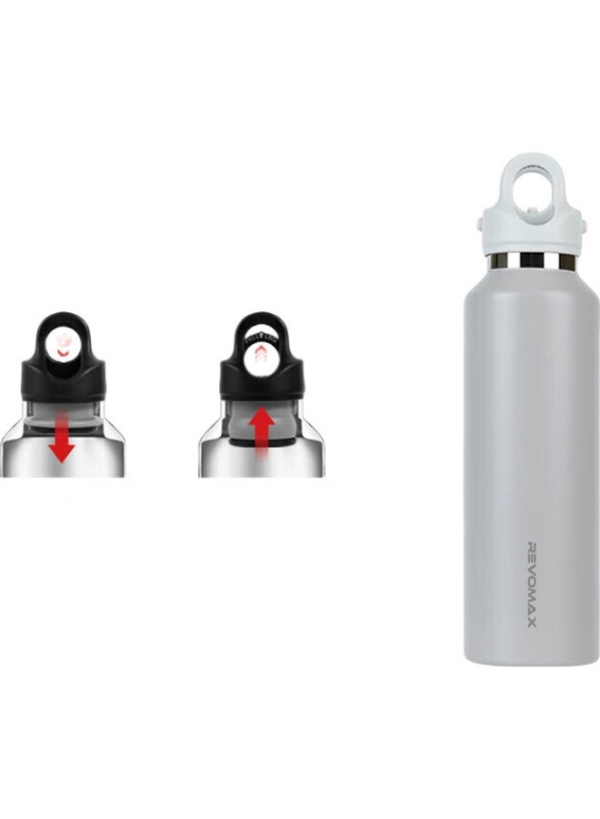 Revomax Student Insulated Water Bottle For Men, Military Training Cup, 316 Stainless Steel, No Thread, Water Bottle, Stylish Gray, 592Ml - Image 1